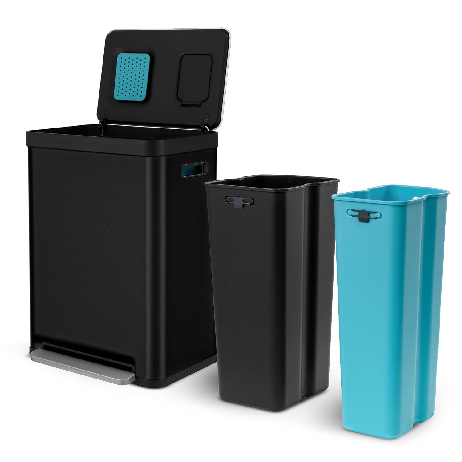 18.5 Gallon Dual Compartment Trash Can with CleanAura