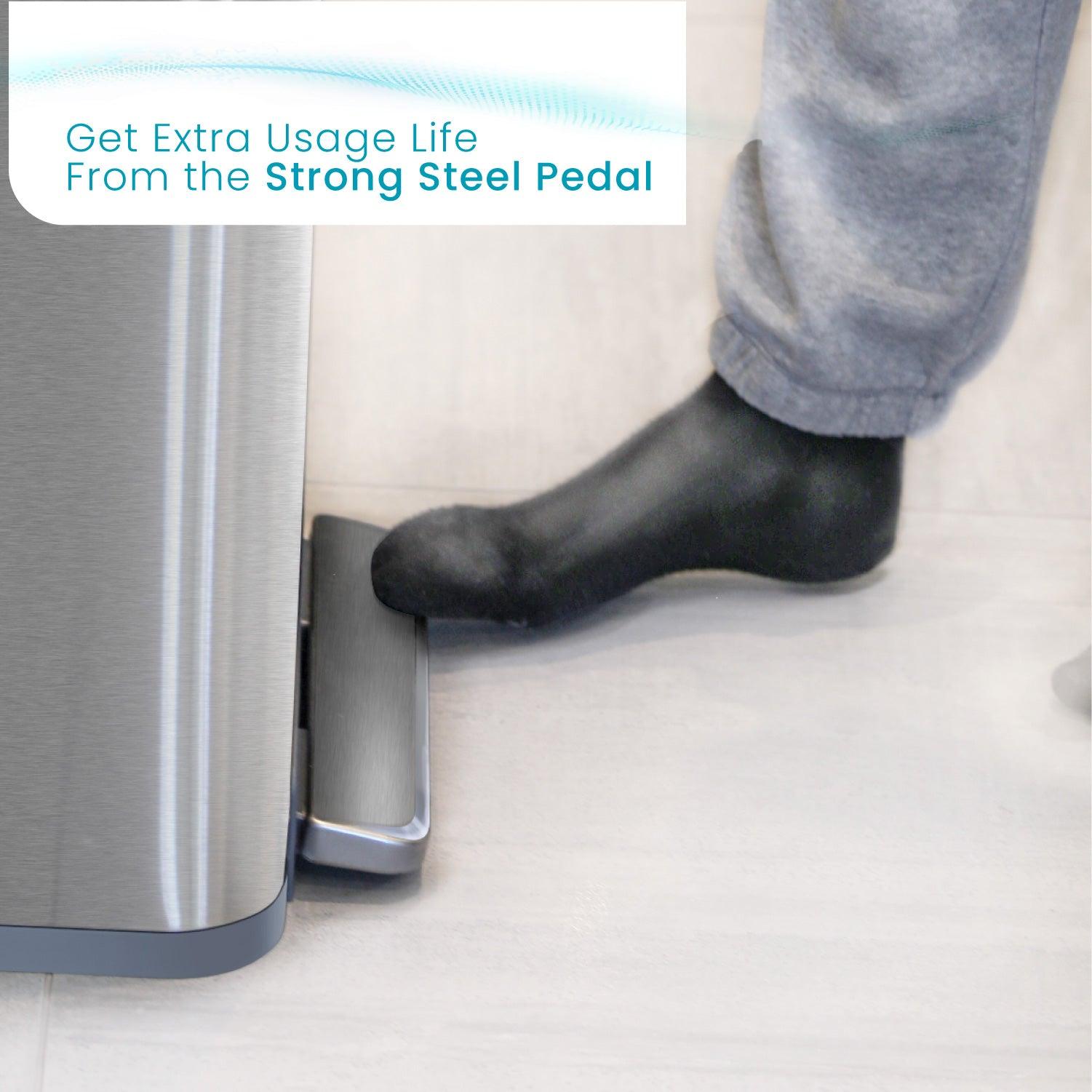 Virtuoso Collection - 13 Gallon Liner-Free Step Pedal Kitchen Trash Can - Home Zone Living